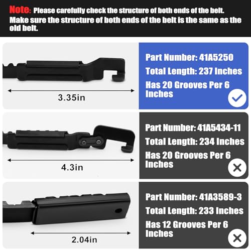 FBULWSEC 41A5250 Garage Door Drive Belt Assembly for 7' Liftmaster, Sears, 237" Chamberlain Garage Door Opener HD600, WD952KD, WD952KLD, WD822KD, WD912KS - Image 3