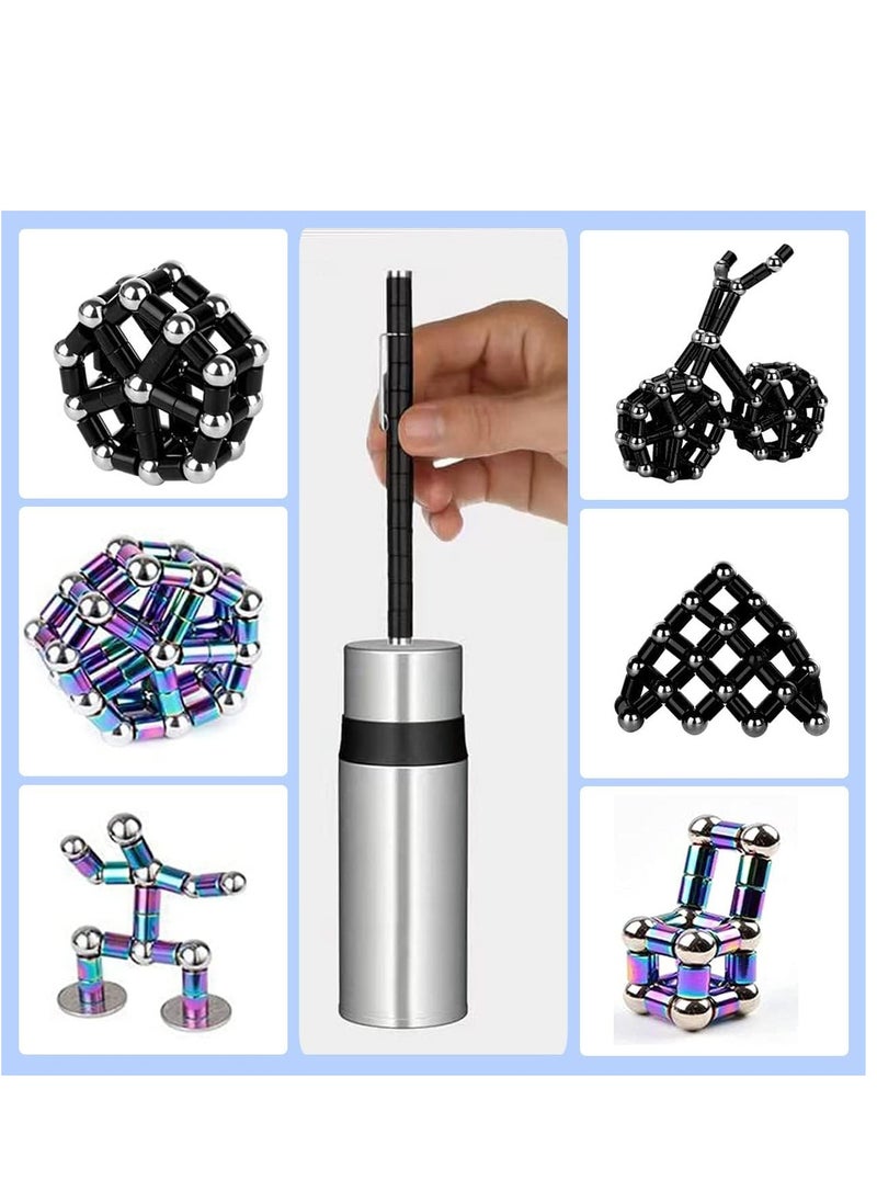 Generic - Fidget Pen Magnetic Pen Decompression Magnetic Pen Magnets DIY Toys Fidget Toys Magnetic Sculpture Building Blocks Desktop Sculpture Toys Stress Relief Gift for Adults or Kids - Image 1