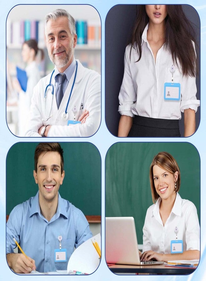 Telooco بكرات شارات قابلة للسحب من Telooco، عبوة من 12 بكرة، مزودة بمشبك تمساح دوار، بكرات حامل شارات فارغة، مشابك بكرات شارات للطلاب والمعلمين وموظفي المكاتب - Image 4