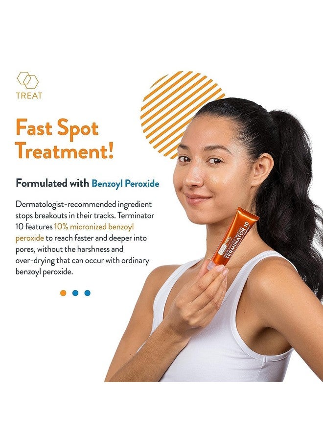 AcneFree Terminator 10 Acne Spot Treatment with Benzoyl Peroxide 10% Maximum Strength Acne Cream Treatment, 1 Ounce - Pack Of 1 - Image 3