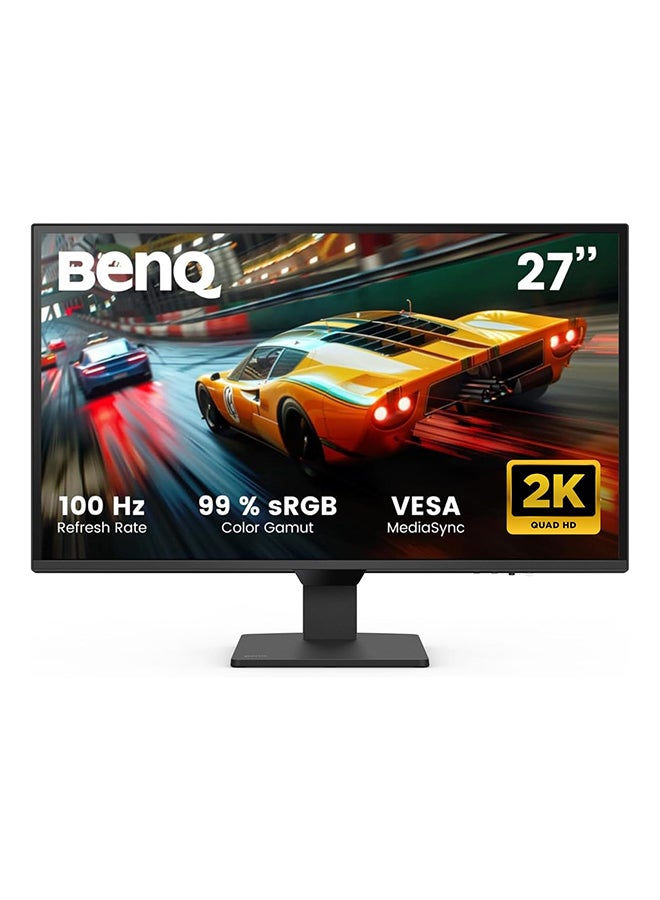 27 inch 2K QHD 2560×1440 100Hz IPS EyeCare / Gaming Monitor, 99% sRGB, 1500:1 Contrast Ratio, Dual HDMI, DisplayPort, Speaker, Slim Bezel, Low Blue Light Plus, KSA Version - 3 Year Warranty GW2790Q Black