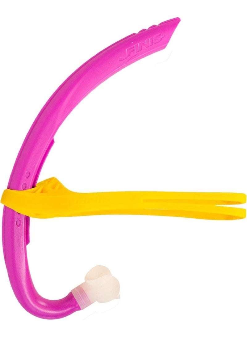 FINIS Stability Snorkel Jr - Swim Training Snorkel for Kids Ages 6-10 - Short Tube - Soft Mouthpiece - Magical Magenta - Image 1