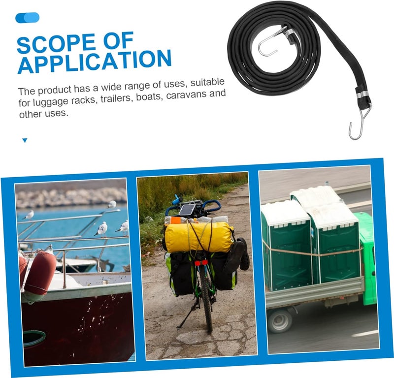 2pcs High Elastic Cargo Straps for Motorcycles Luggage Fastening Belts Hooks for Securing Scooters - Image 3