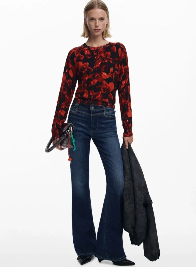 DESIGUAL Lightweight floral sweater