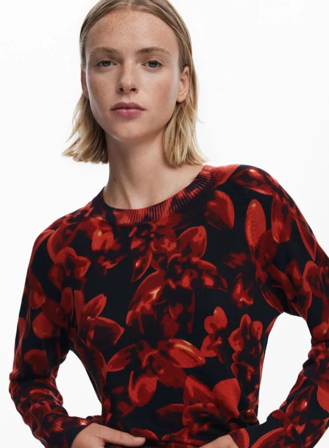 DESIGUAL Lightweight floral sweater
