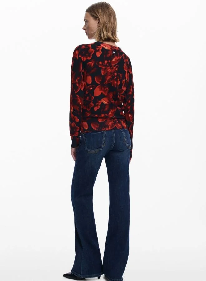 DESIGUAL Lightweight floral sweater