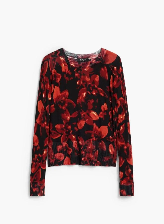 DESIGUAL Lightweight floral sweater