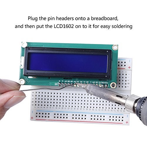SunFounder LCD1602 Module with 3.3V Backlight Compatible with Arduino R3 Mega2560 Raspberry Pi 16x2 Character White on Blue Background - Image 4