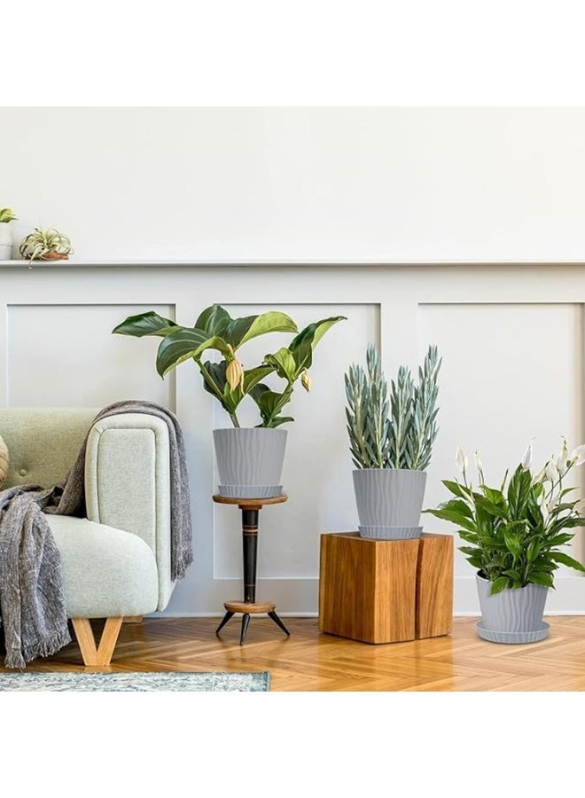 Plant Pots，Plant Pots with Drainage，Pots with Drainage Hole and Trays, Modern Decorative Pots for All House Plants,Succulents, Flowers, and Seeding Nursery（Pack of 4） - Image 5