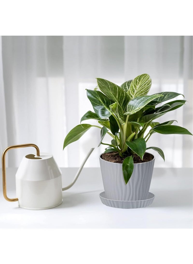 Plant Pots，Plant Pots with Drainage，Pots with Drainage Hole and Trays, Modern Decorative Pots for All House Plants,Succulents, Flowers, and Seeding Nursery（Pack of 4） - Image 4