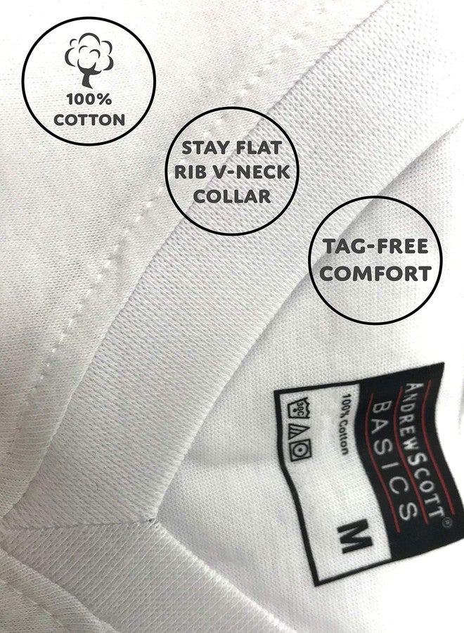 Andrew Scott Boys' V Neck T Shirt | Cotton Color Undershirts | 100% Cotton Tees in Multi Packs, 12 Pack - Bright Whites, XS - Image 4