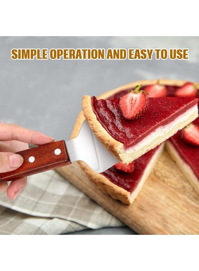 Yinkin Yinkin 40 Pack Pie Server Pizza Spatula Stainless Steel Pie Spatula Wood Handle Easy to Grip Cake Cutter Slicers Utensils, 9.8 x 2.4 Inches  - Image 5