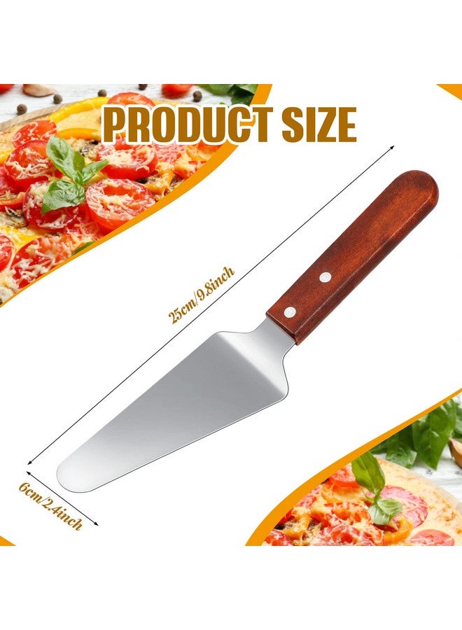 Yinkin Yinkin 40 Pack Pie Server Pizza Spatula Stainless Steel Pie Spatula Wood Handle Easy to Grip Cake Cutter Slicers Utensils, 9.8 x 2.4 Inches  - Image 2