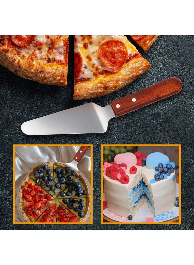 Yinkin Yinkin 40 Pack Pie Server Pizza Spatula Stainless Steel Pie Spatula Wood Handle Easy to Grip Cake Cutter Slicers Utensils, 9.8 x 2.4 Inches  - Image 4