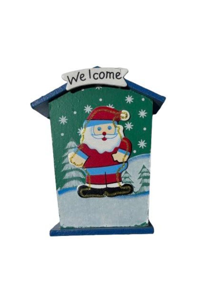 صندوق نقود سانتا كلوز للأطفال - صندوق ادخار خشبي لفصل الشتاء بتصميم لطيف، هدية عيد الميلاد لديكور المنزل