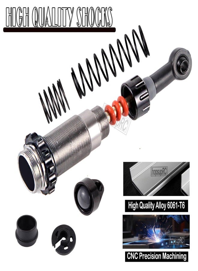 hopsupRC Full Aluminum Big Bore RC Shocks Absorber Damper Upgrades Part for 1/10 Slash/Stampede/Rustler/Bandit VXL 4X4 2WD,Front Rear Assembled Full Metal Shocks,4PCS Titanium - Image 4