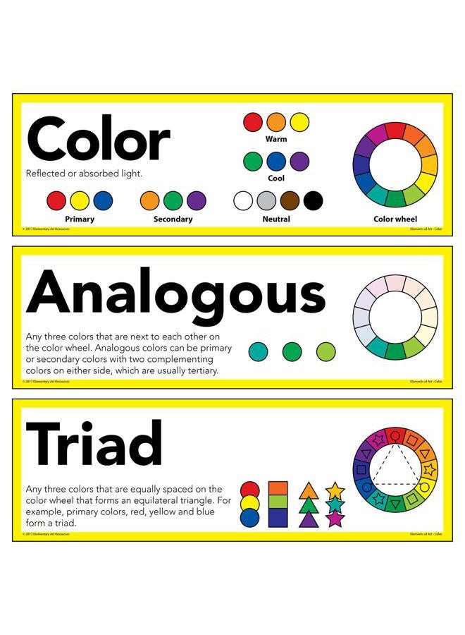 Elementary Art Resources Elements of Art: Color and Value 5 x 16 Posters (Set of 25) - Image 2
