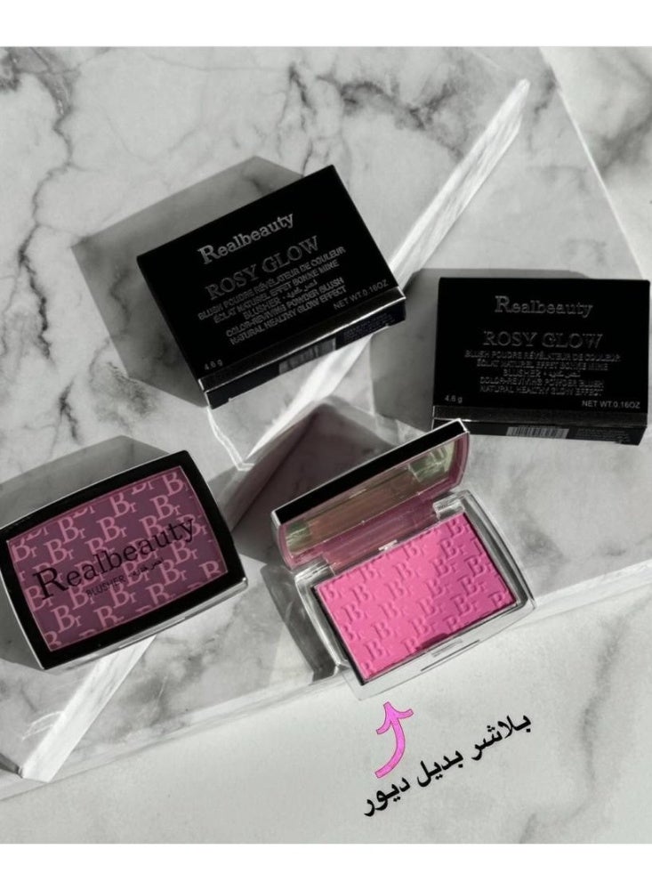 ريل بيوتي بودرة خدود روزي قلو تدوم طويلًا من ريل بيوتي، لون روزي بينك - Image 3