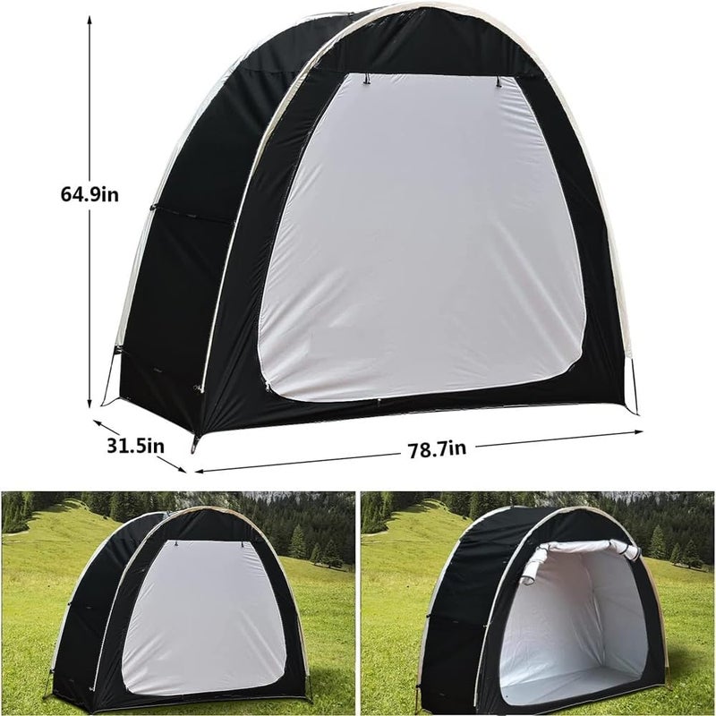 Bike Tent Bicycle Storage Shed Portable Bicycle Shelter Cover Tent Waterproof for 2 Bicycles or Tricycles, Heavy Duty Storage Tent Silver Coated 210D Oxford Cloth for Garage Outdoor Camping Garden - Image 2