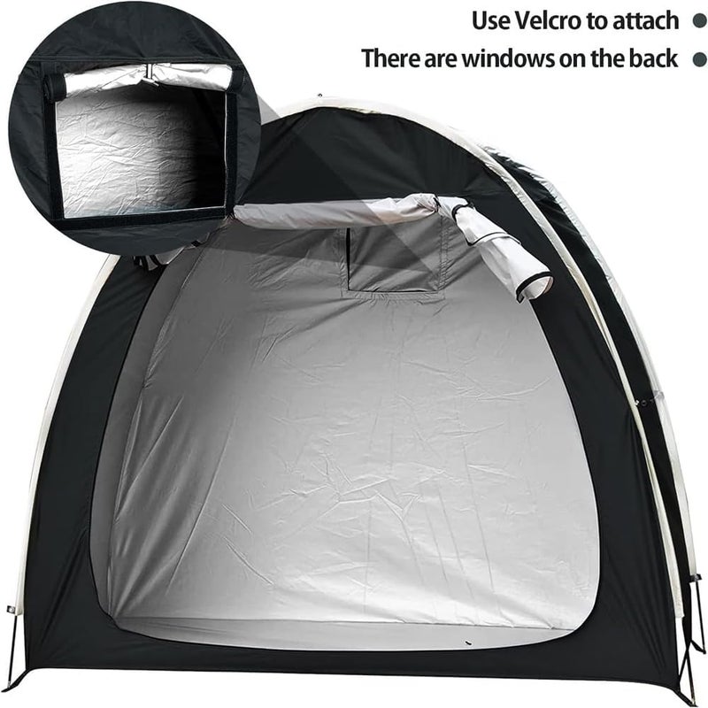 Bike Tent Bicycle Storage Shed Portable Bicycle Shelter Cover Tent Waterproof for 2 Bicycles or Tricycles, Heavy Duty Storage Tent Silver Coated 210D Oxford Cloth for Garage Outdoor Camping Garden - Image 5