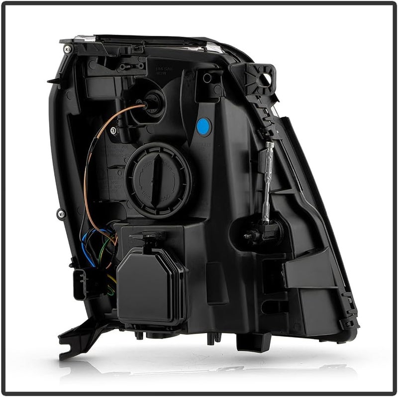 KEEKPO Black Housing Projector Headlights for 2007-2014 Cadillac Escalade HID/Xenon Model - Left & Right Pair - Image 3