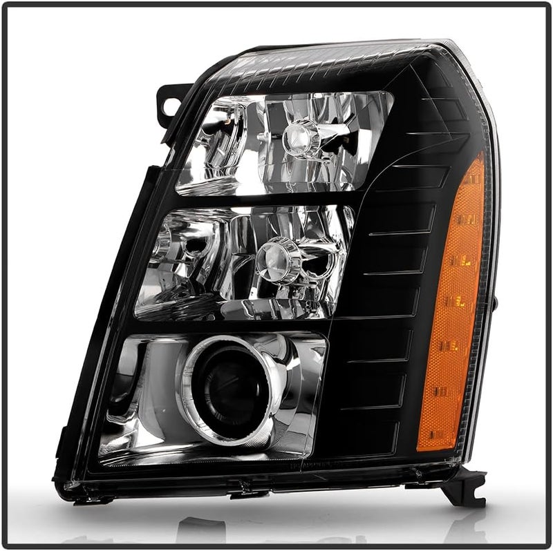 KEEKPO Black Housing Projector Headlights for 2007-2014 Cadillac Escalade HID/Xenon Model - Left & Right Pair - Image 2