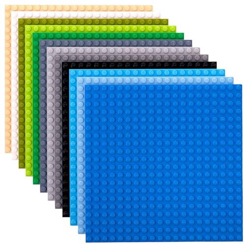 Strictly Briks Stackable Baseplates 12 Pack Compatible with Lego All Major Building Brick Brands 6 x 6 in Stackable Top Bottom Sides with 20 x 20 Stud Kids Easter Gift Nature Theme - Image 1