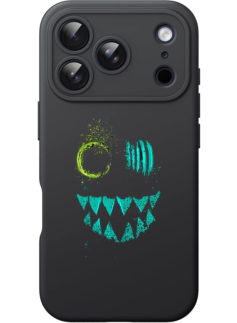 Theodor Protective Slim Fit Case Liquid Silicone Cover with Full Body Protection Anti-Scratch Shockproof Case For Apple iPhone 17 Pro Max (Black) ghost - Image 1