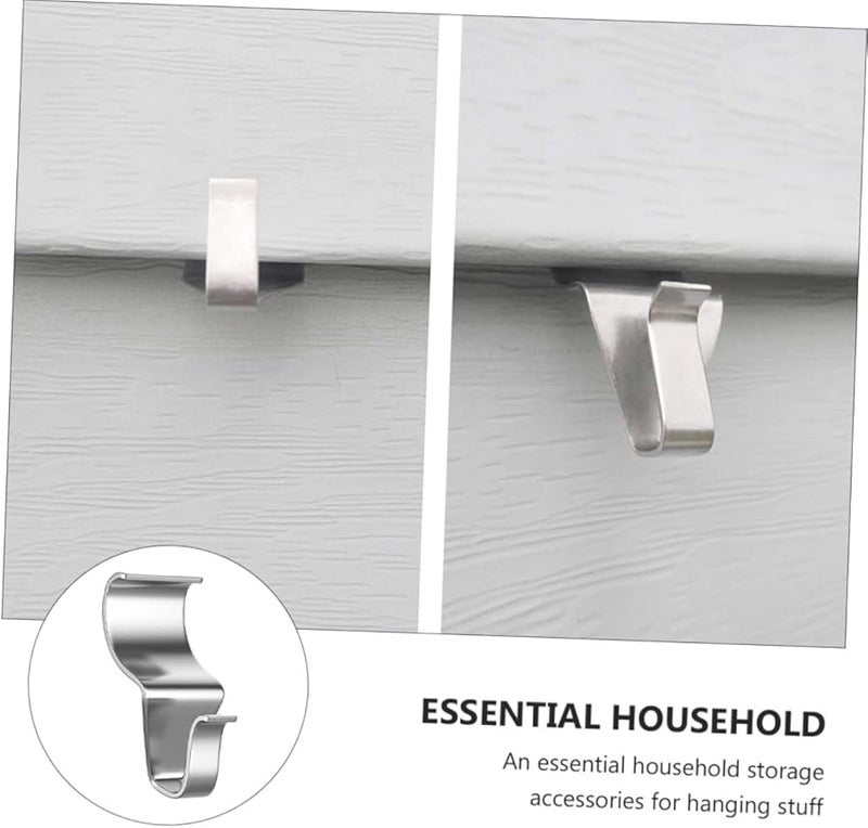 جارنيك 8 قطع خطافات لاصقة من الفينيل الأبيض لتثبيت الألواح الجانبية لا تحتاج إلى حفر، معلقات للحديقة وغرفة المعيشة - Image 3