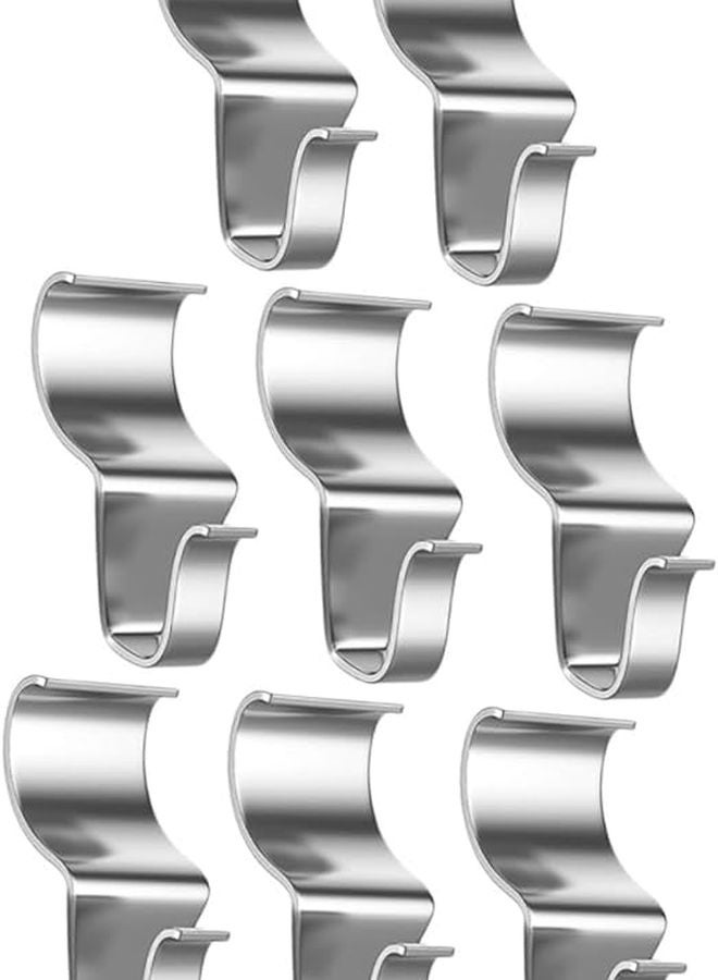 جارنيك 8 قطع خطافات لاصقة من الفينيل الأبيض لتثبيت الألواح الجانبية لا تحتاج إلى حفر، معلقات للحديقة وغرفة المعيشة - Image 1