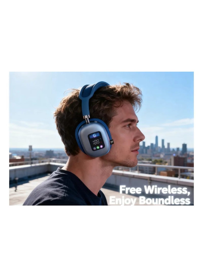 AKZ Max500 Wireless Bluetooth Headphones with Hi-Fi Sound LED Display and Volume Control Key - Image 3