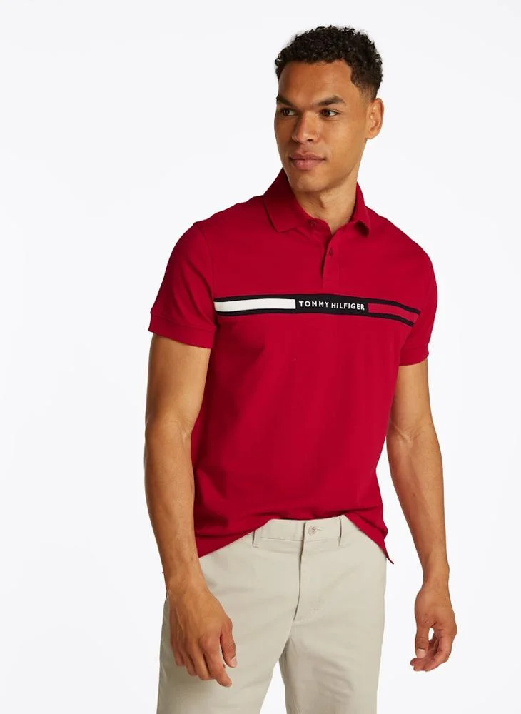 تومي هيلفيغر Logo Print Polo Shirt