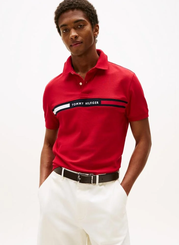 Regular Fit Logo Insert Pique Polo Shirt