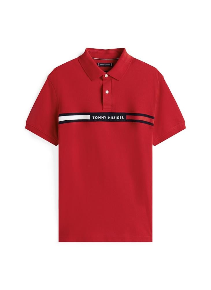 TOMMY HILFIGER Regular Fit Logo Insert Pique Polo Shirt - Image 4