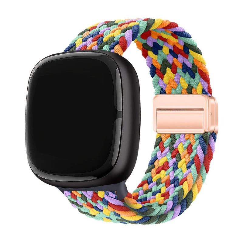 حزام بورغندي الرياضي القابل للتمدد مصنوع من النايلون، متوافق مع Fitbit Versa Sense 2 - Image 1