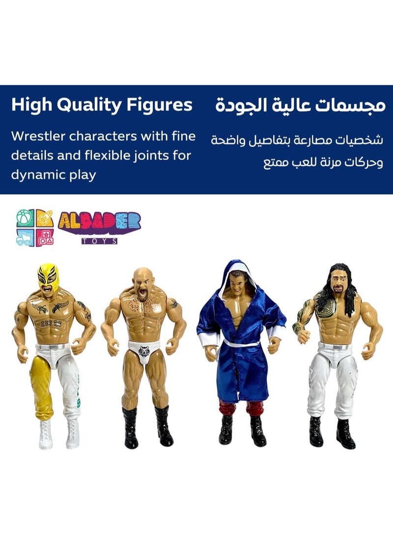 البدر مجموعة العاب شخصيات المصارعة للاطفال من البدر مع حلقة معركة ومجموعة العاب مصارعين واقعيين مع ملحقات للعب الادوار الابداعي، فكرة هدية ممتعة متينة للاولاد والشباب، لعبة تفاعلية جماعية ممتعة للأولاد - Image 5