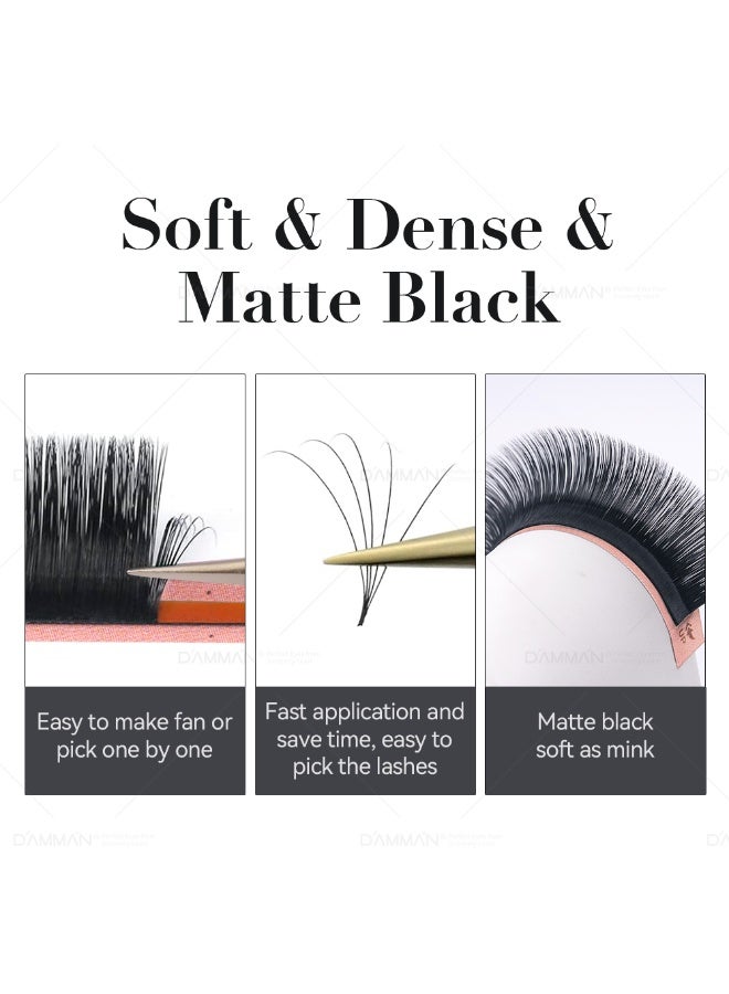 D'AMMA'N Damman 1 box of 12 rows of easy-fan eyelash extensions, 8-15mm, automatic fan-shaped eyelashes, 0.05 C/D curvature, easy-blooming eyelashes. - Image 3