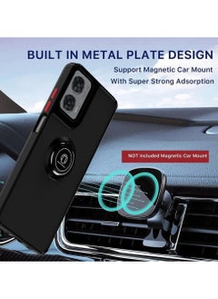 General Compatible with Motorola Edge 50 Fusion Case with Ring Holder, PC +TPU Shockproof Bumper Case Matte Translucent Protective Cover for Moto Edge 50 Fusion  - Image 2