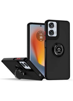 General Compatible with Motorola Edge 50 Fusion Case with Ring Holder, PC +TPU Shockproof Bumper Case Matte Translucent Protective Cover for Moto Edge 50 Fusion  - Image 1