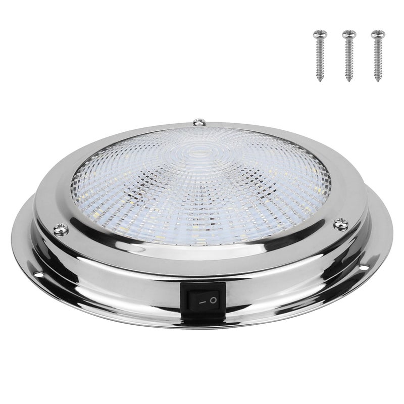 RVZONE Marine Boat Dome Light 12V LED Boat Interior Lights with Toggle Switch 5.5" LED Boat Cabin Light with Stainless Steel Surface Mount - Image 1