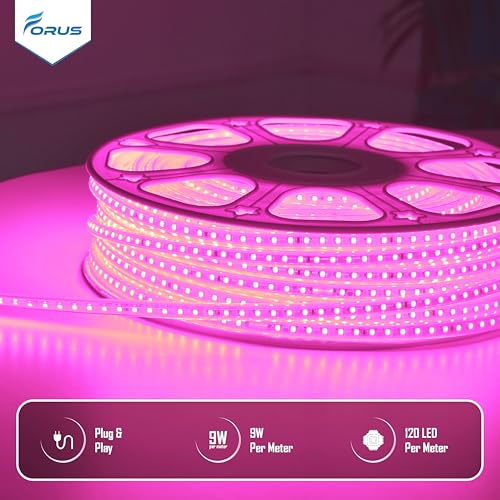 Forus LED Rope Light 5 Meter 6 Month Warranty, Outdoor Waterproof Decorative Cove Lights for Ceiling, Balcony, Home Decor, Interior Decoration, Flexible Profile Light for Diwali, Christmas -Pink - Image 4