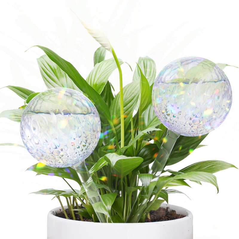 FLORA GUARD Plant Watering Globes 2PCS Water Globes for Indoor Plants RainbowGlass Self Watering Planter Insert Automatic Plant Waterer Bulbs Devices - Image 2