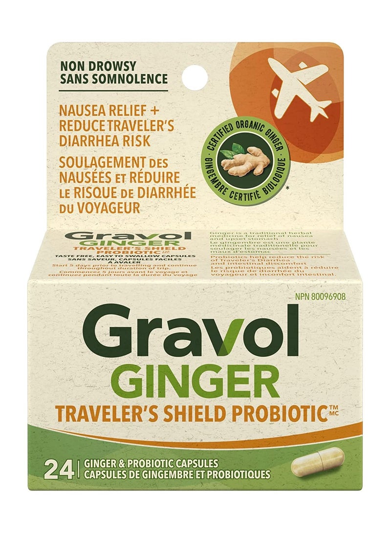 Gravol Ginger Traveler's Shield Probiotic 24 Capsules - Image 1