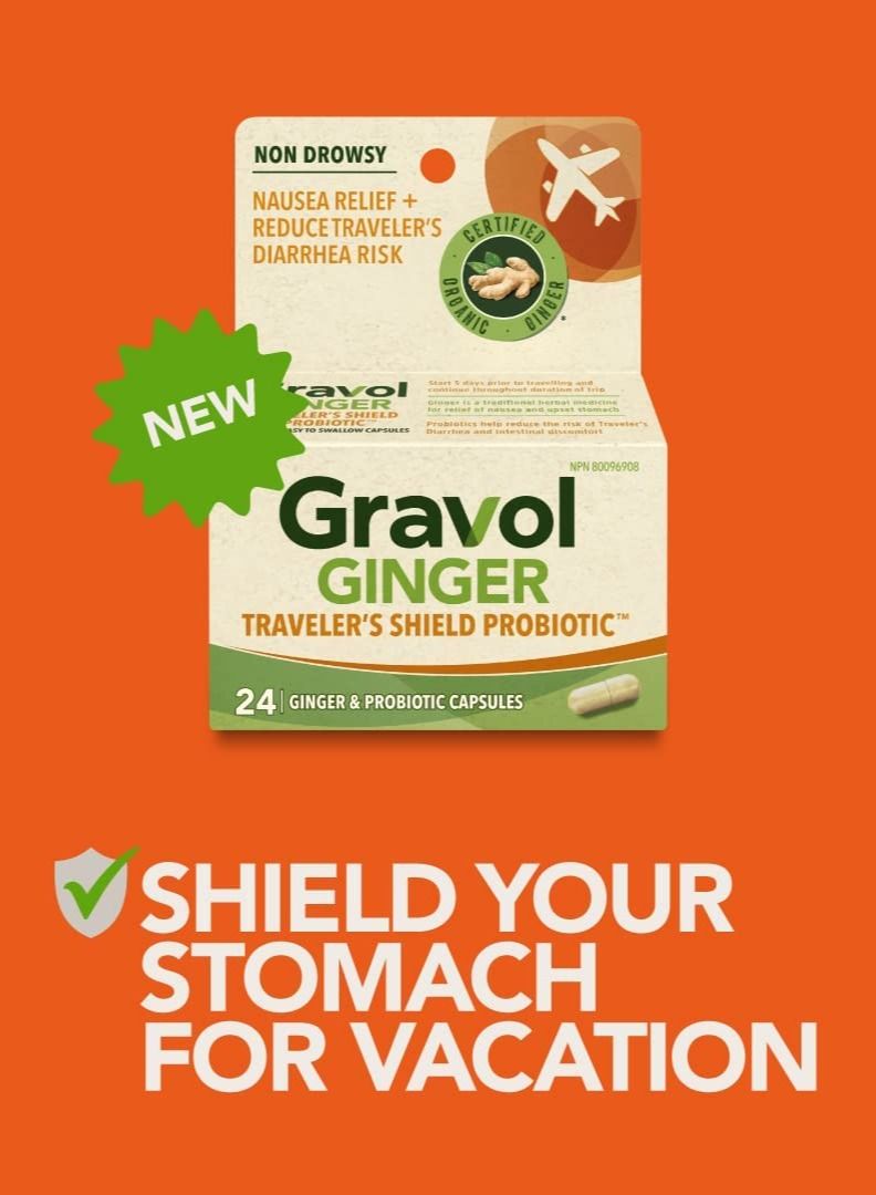 Gravol Ginger Traveler's Shield Probiotic 24 Capsules - Image 3