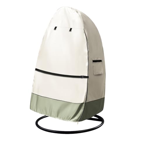 Sobana Waterproof Egg Chair Cover with Double Zipper Outdoor Seat Hanging Egg Chair Cover 45 x 33 x 68 InchBeige - Image 1