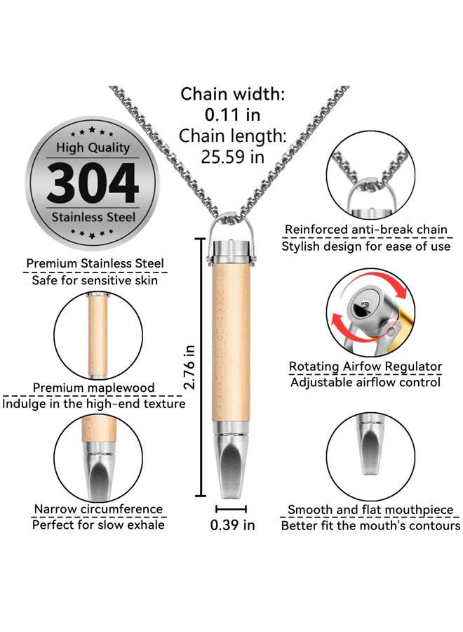 AD ADASTONE Breathing Necklace to Replace Bad Habit with 9pcs Mint Cores, Adjustable Air Flow Necklace for Stress Relief with Leak-Proof Design & Flat Mouthpiece, Habit Support Necklace for Adults (Beige) - Image 3