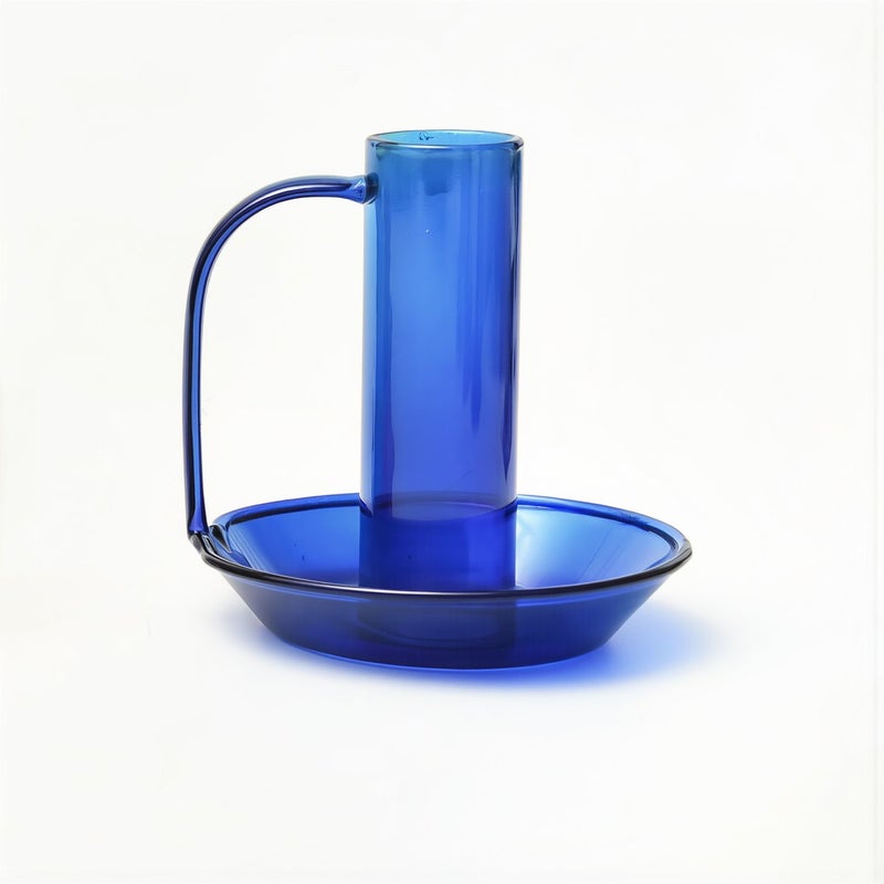 Glass Candle Holder with Handle 8.5cm for Dinner Party Wedding Home Decor - Image 1