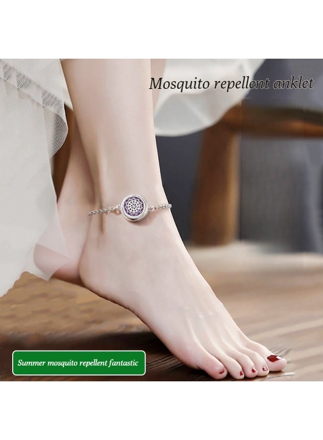 Elegant and simple mosquito repellent ankle chain, alloy mosquito repellent ankle chain, ankle plant and flower design, romantic couple and best friend style - Image 2
