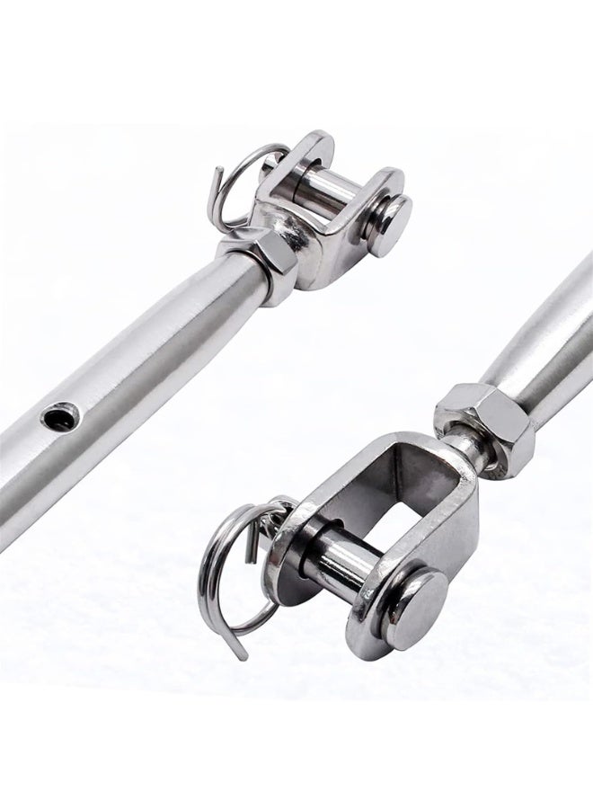 2PCS Stainless Steel Jaws and Bayonet Closures Turnbuckles, 1/4" (6mm) Threaded Diameter, Durable, Weather Resistant, Heavy Duty  - Image 2
