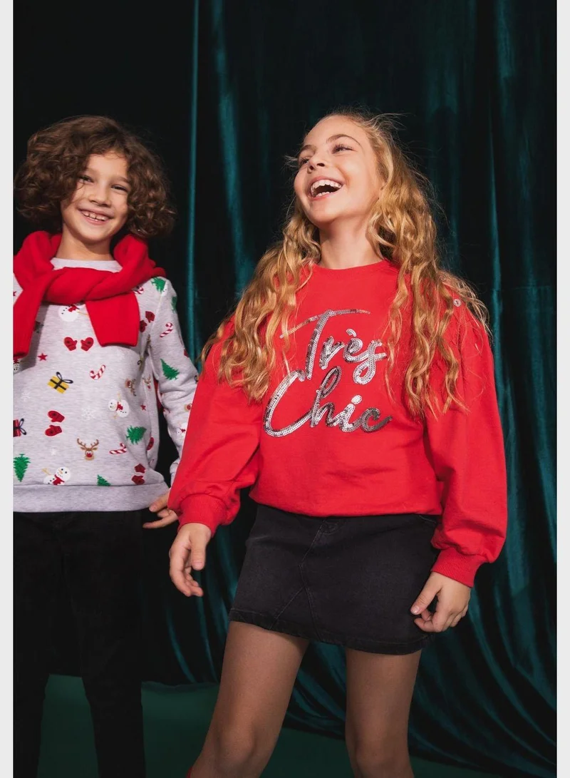 DeFacto Kids Graphic Print Sweatshirt